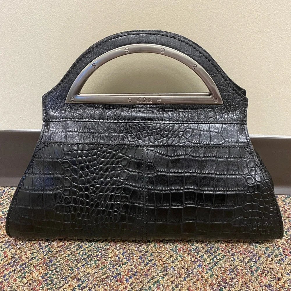 Patricia Nash black croc purse - Picture 1 of 6